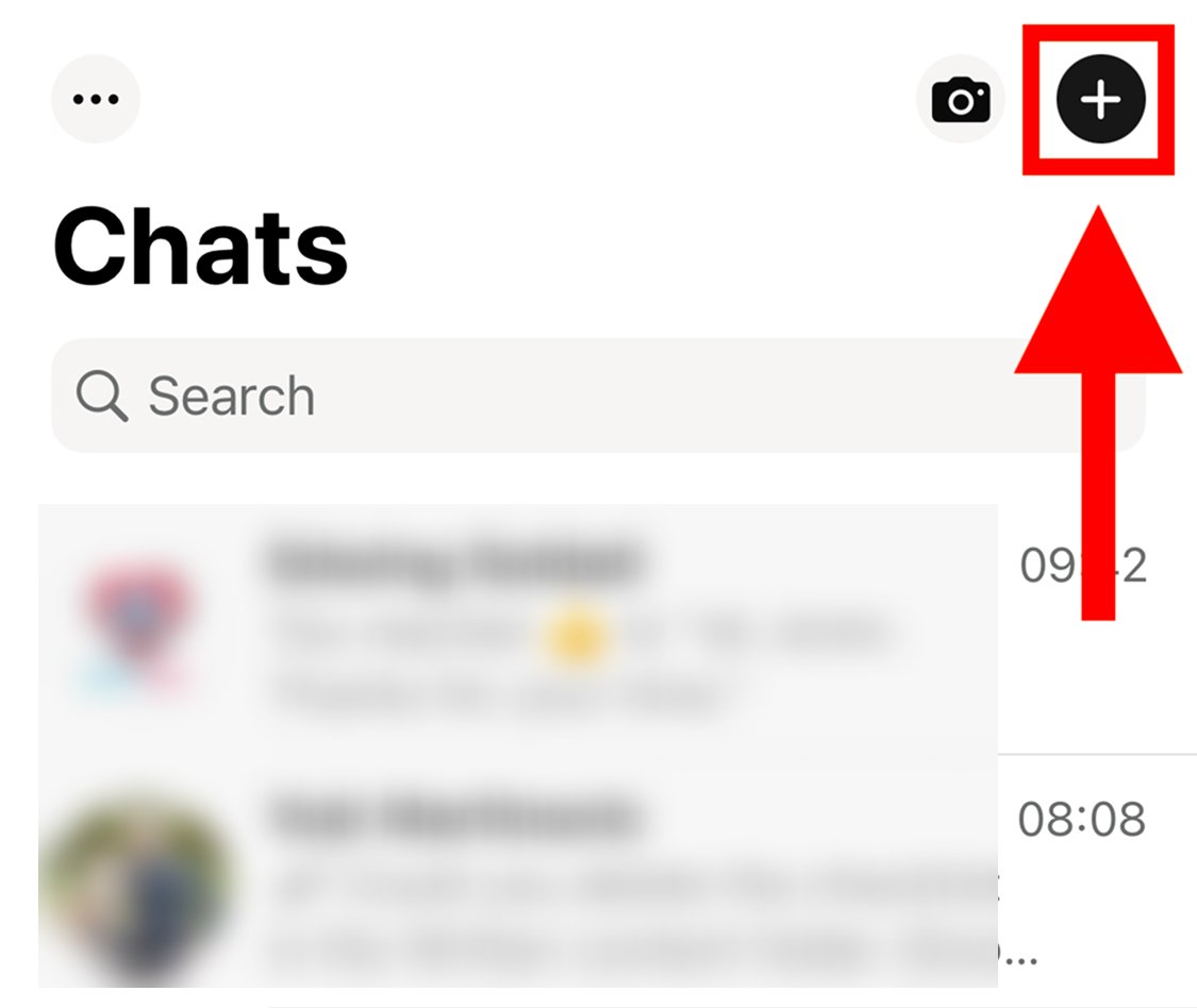 Click on the + icon in WhatsApp Business App