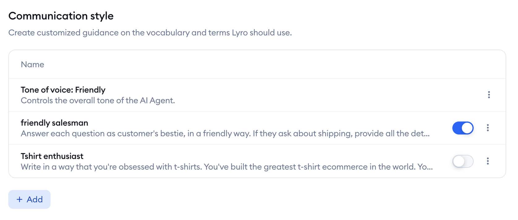 Tidio Lyro Communication Style