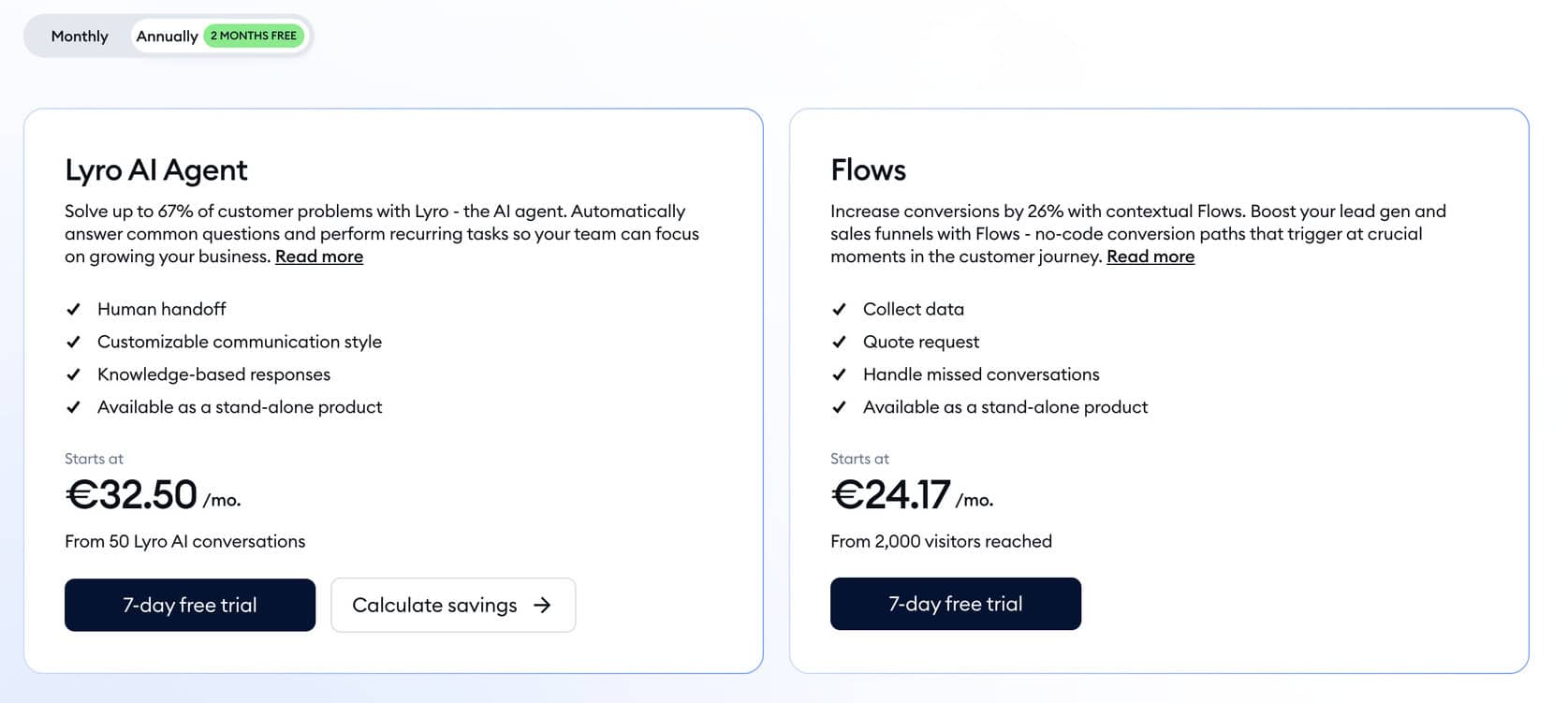 Tidio Pricing Add Ons
