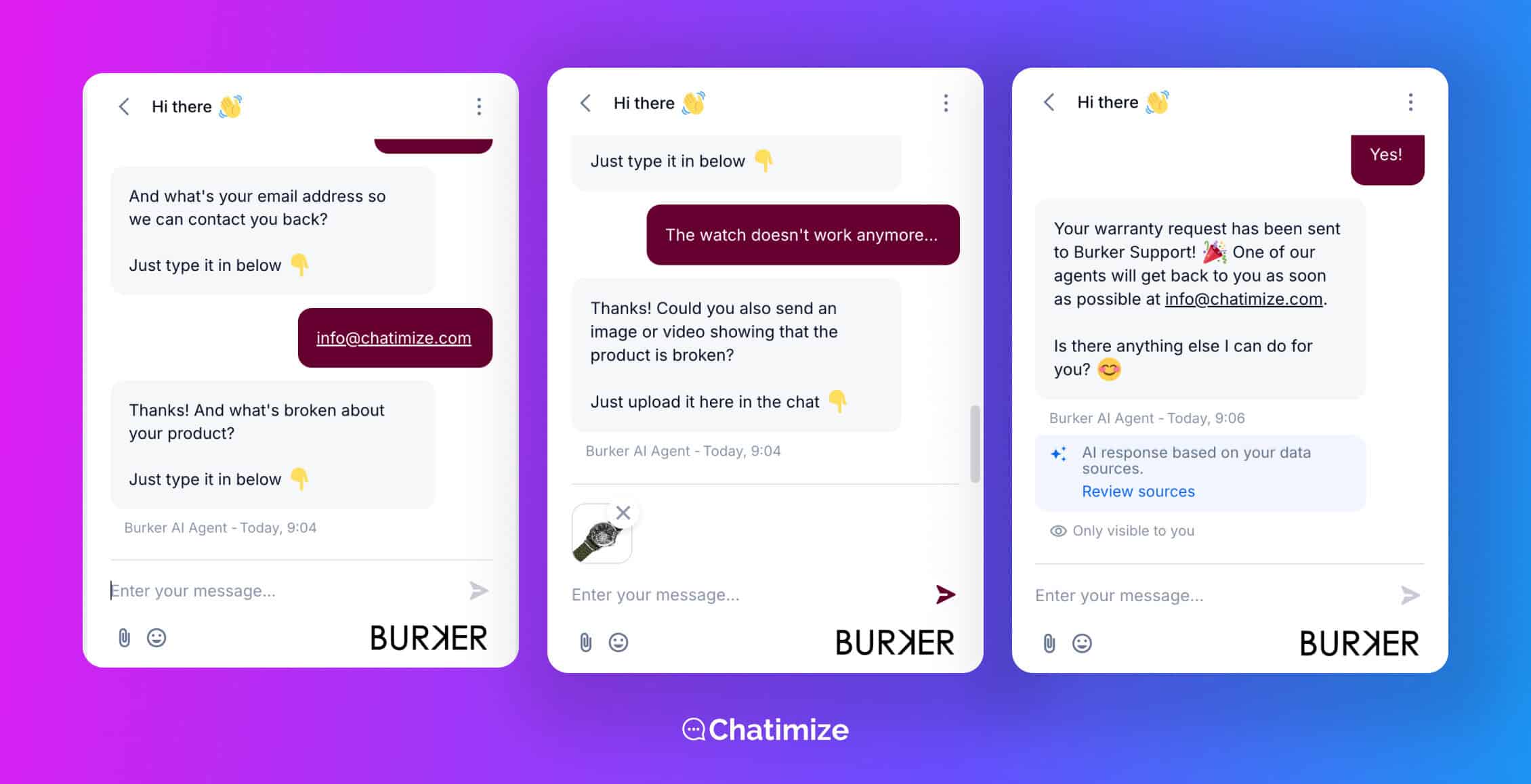Burker human handoff chatbot conversation