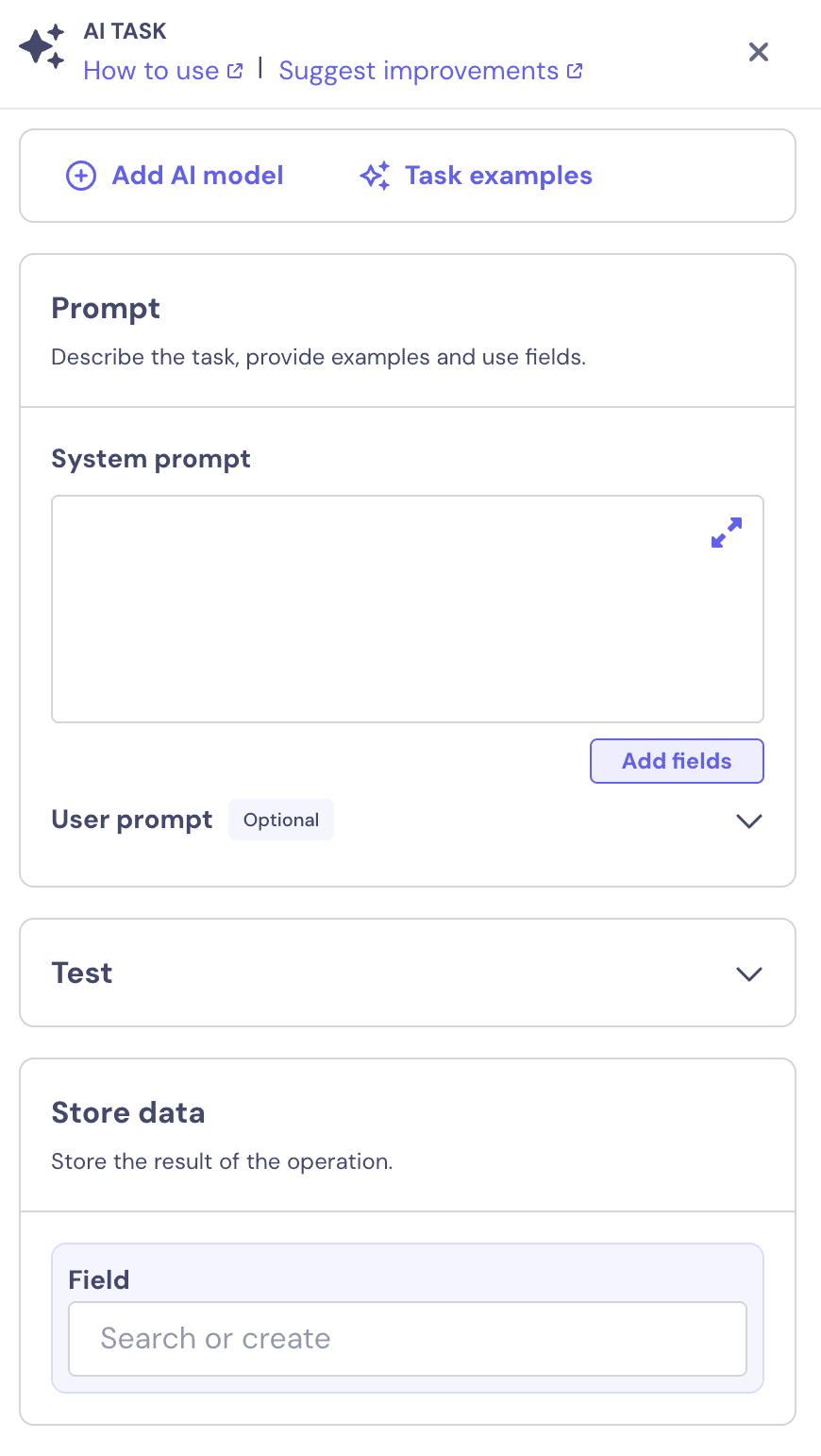 Let AI perform a single task inside your flow with an AI Task in Landbot